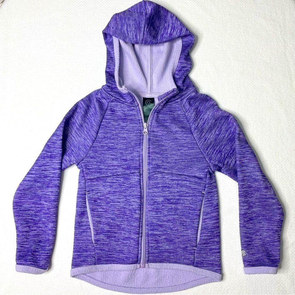 Champion C9 Fleece Hoodie Purple Heathered Full Zippered Girl Size XS (4-5)